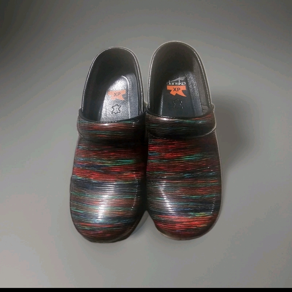 Dansko Multicolor Earth Tone Clogs Sz 37 Healthcare Nurse Radiology Hospitality